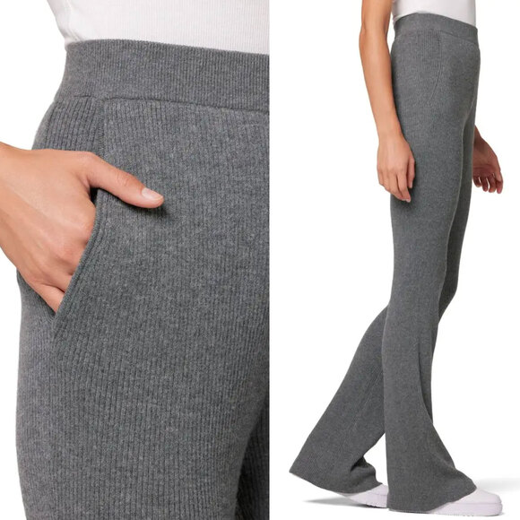 FAVORITE DAUGHTER NWT Knit Ribbed Wool Blend Flare Pants in Storm Cloud Size XL - Picture 2 of 11